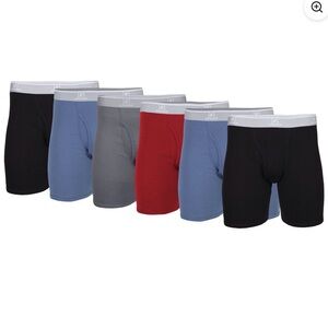 NWT L GEORGE 6-Pack Men's Cotton Boxer Briefs Assorted Colors Tag Free